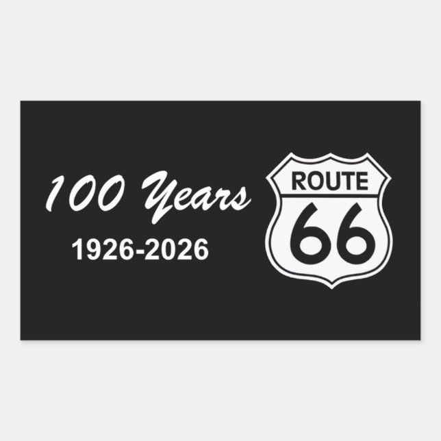 Adesivo Retangular Historic Route 66 Centennial (Frente)