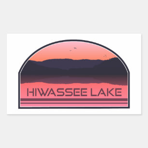 Adesivo Retangular Hiwassee Lago Carolina do Norte Red Sunrise