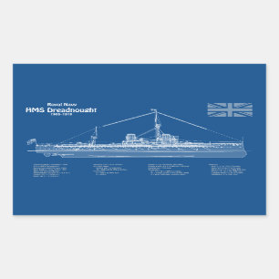 Adesivo Retangular HMS Dreadnled - Entregar ABD de Blueprint