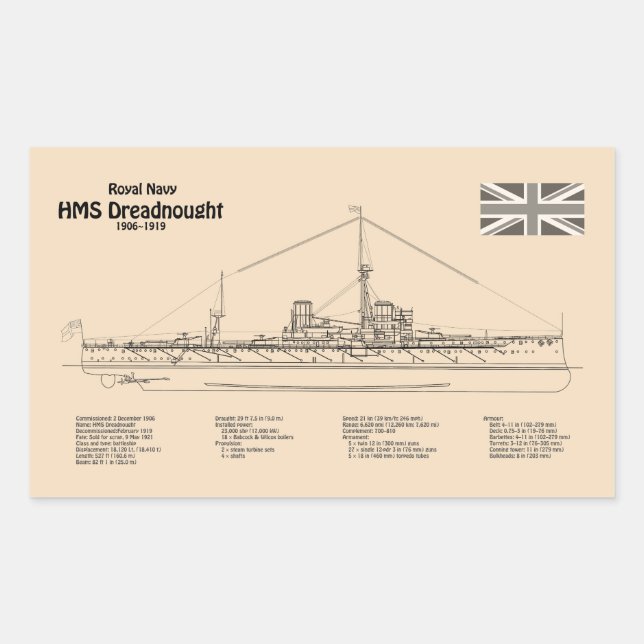 Adesivo Retangular HMS Dreadnled - Enviar Esquema SD (Frente)