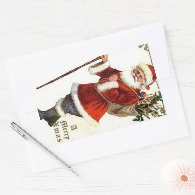 Adesivo Retangular Ho Ho Papai Noel (Envelope)