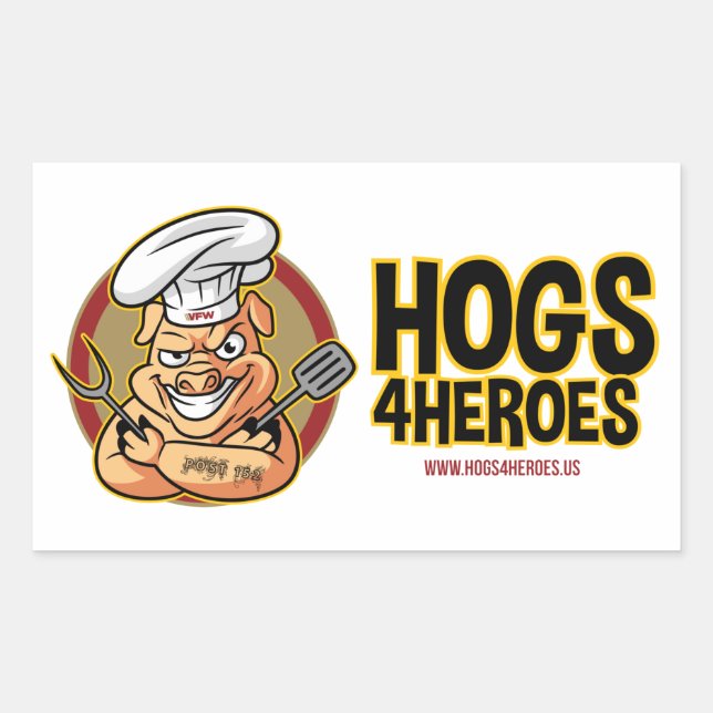 Adesivo Retangular Hogs 4 Heroes Sticker (Frente)