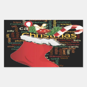 Adesivo Retangular HoHo! Feliz Natal GIFTS e um Feliz ano novo