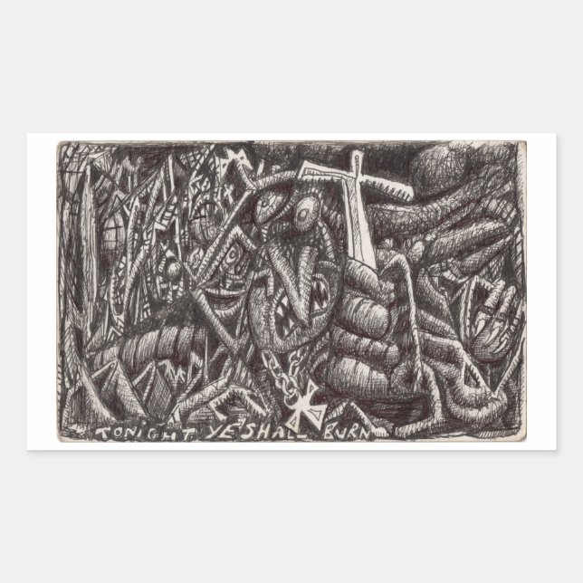 Adesivo Retangular "Hoje à noite, você vai queimar!" (Frente)