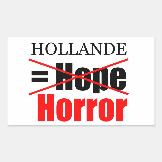 Adesivo Retangular Hollande Not Hope = Horror - R Sticker (Frente)
