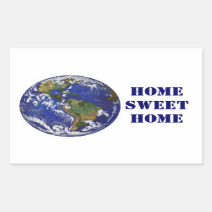 Adesivo Retangular Home Sweet Home Earth Stickers