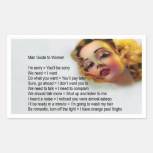 Adesivo Retangular Homem Guia Para Mulher