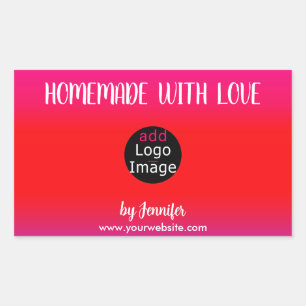 Adesivo Retangular Homemade Com Logotipo Personalizável Profissional