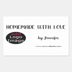 Adesivo Retangular Homemade Com Logotipo Personalizável Profissional