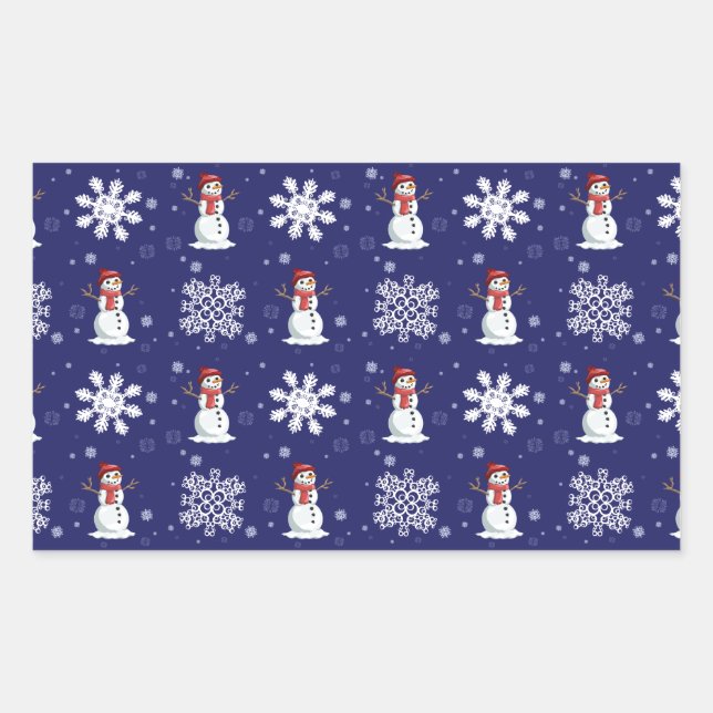 Adesivo Retangular Homens nevado (Frente)