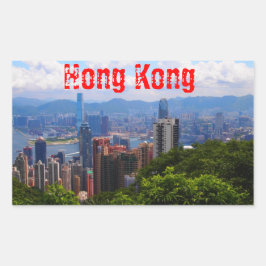 Adesivo Retangular Hong Kong - Victoria Peak Sticker