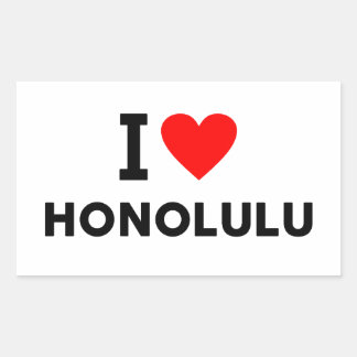 Adesivo Retangular Honolulu United States America USA Hawaii love cit