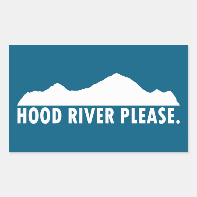 Adesivo Retangular Hood River Oregon, por favor (Frente)