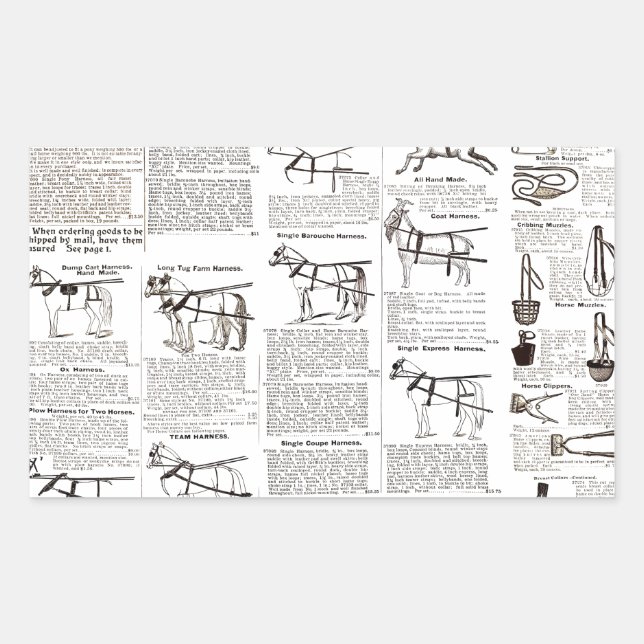 Adesivo Retangular Horse Antique Advertising Newpaper Art (Frente)