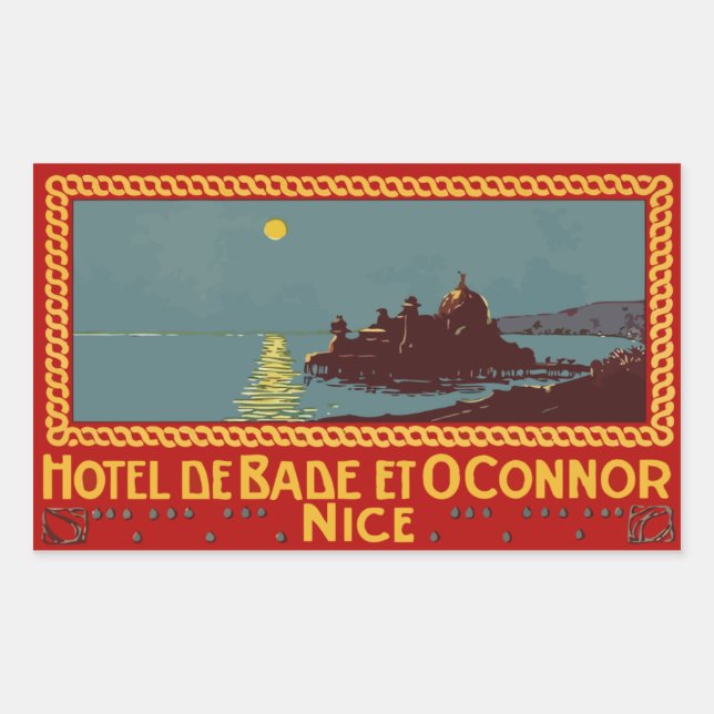 Adesivo Retangular Hotel Bade e Connor (Nice) Vector formato (Frente)