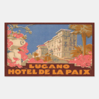 Adesivo Retangular Hotel de la Paix Lugano - Vinheta Retangular