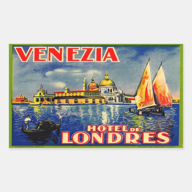 Adesivo Retangular Hotel de Londres (Venezia Itália) (Frente)