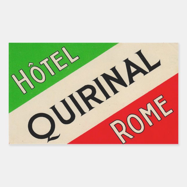 Adesivo Retangular Hotel Quirinal (Roma Itália) (Frente)