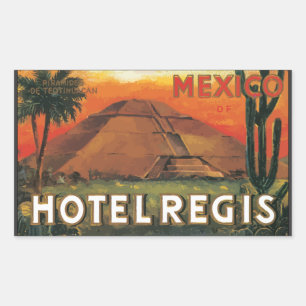 Adesivo Retangular Hotel Regis de México Ds, vintage