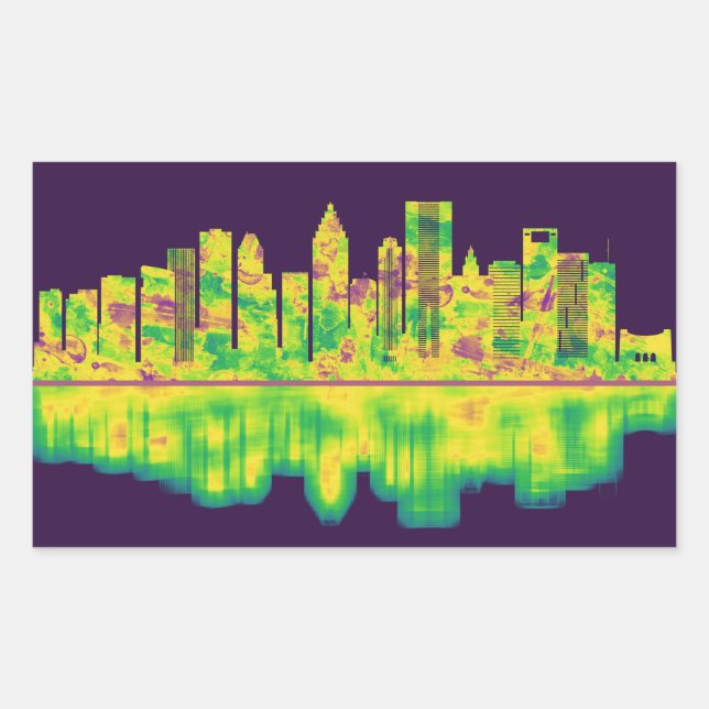 Adesivo Retangular Houston Texas Skyline (Frente)