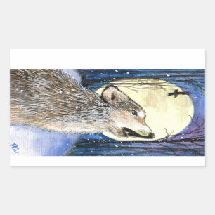 Adesivo Retangular Howling - Wolf Art