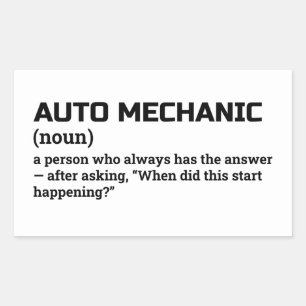 Adesivo Retangular Humor de Definição Mecânica Automática
