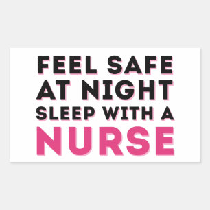 Adesivo Retangular Humor de Enfermeira Negra Rosa