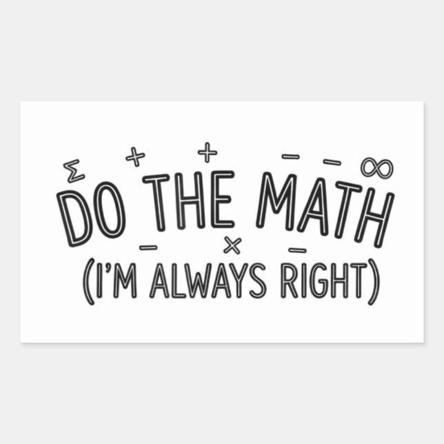 Adesivo Retangular humor engraçado do professor de matemática meme tr (Frente)