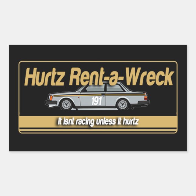 Adesivo Retangular Hurtz Rent-a-Wreck Sticker (Frente)