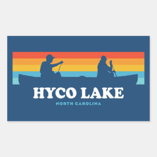 Adesivo Retangular Hyco Lake North Carolina Canoe