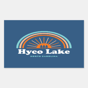Adesivo Retangular Hyco Lake North Carolina Rainbow
