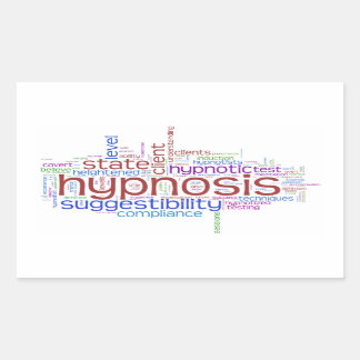 Adesivo Retangular Hypnosis Works Word Art Sticker - Fundo Branco