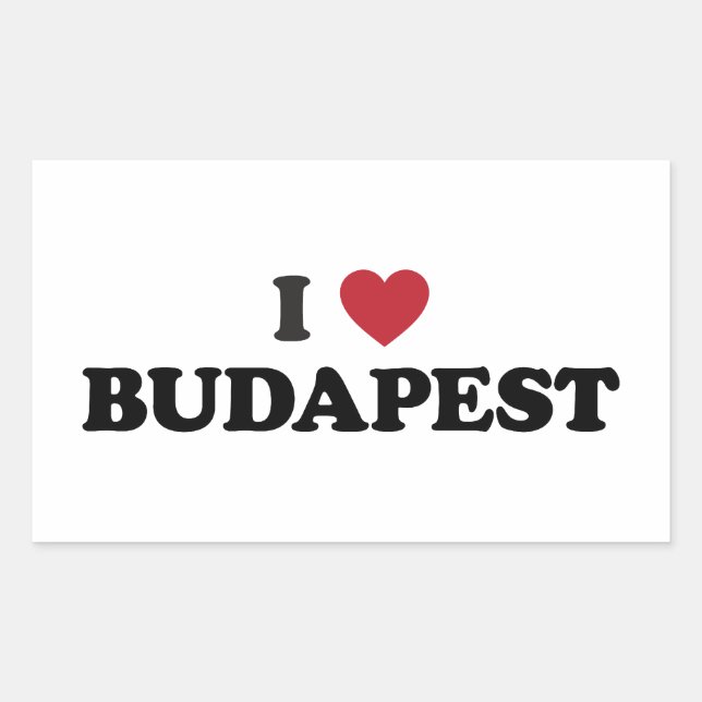 Adesivo Retangular I Heart Budapest Hungary (Frente)