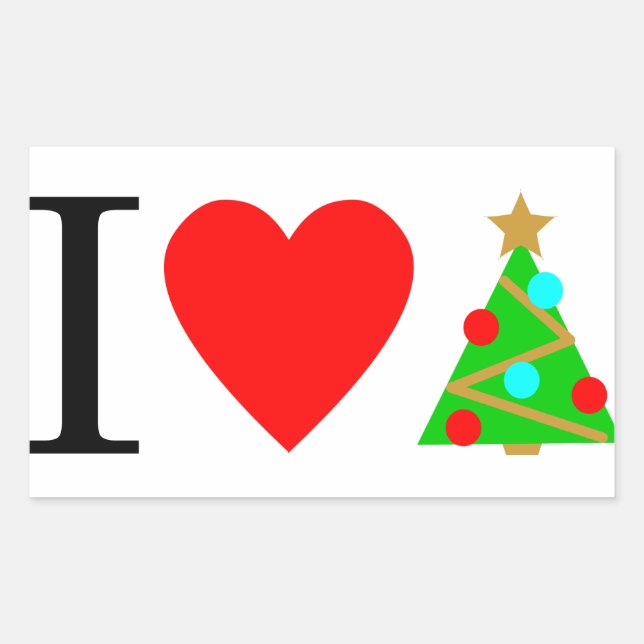 Adesivo Retangular I Heart Christmas Sticker (Frente)