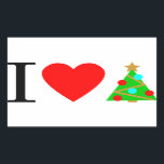 Adesivo Retangular I Heart Christmas Sticker<br><div class="desc">Sticker diz "I Heart Christmas" (Natal no coração) escrito com um ícone de coração e uma árvore de Natal.</div>