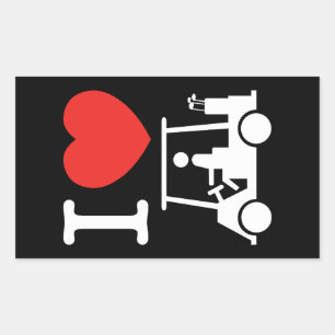 Adesivo Retangular I Heart (Love) Golf Cart