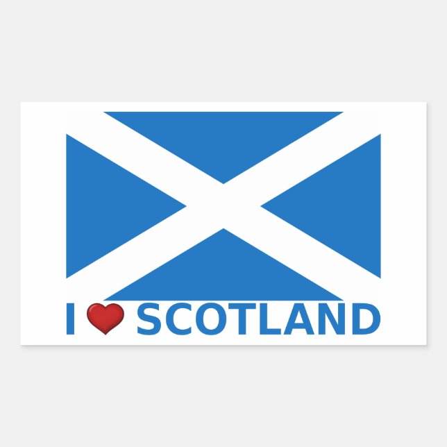 Adesivo Retangular I Heart Scotland (Frente)