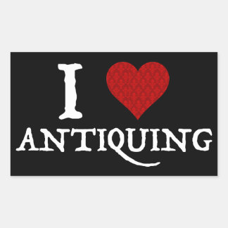 Adesivo Retangular I Love (Heart) Antiquing