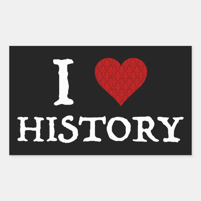 Adesivo Retangular I Love (Heart) History (Frente)