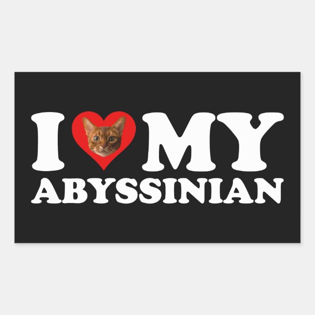 Adesivo Retangular I Love (Heart) My Abyssinian (Frente)