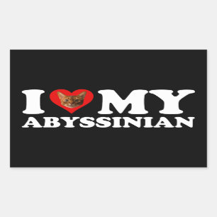 Adesivo Retangular I Love (Heart) My Abyssinian