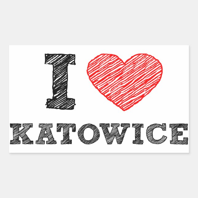 Adesivo Retangular I-love-Katowice (Frente)