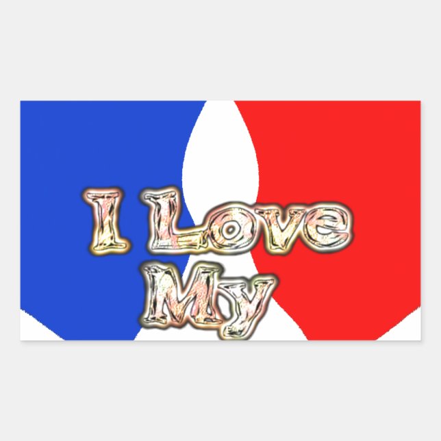 Adesivo Retangular "I Love My Wife" Art Impressão (Frente)