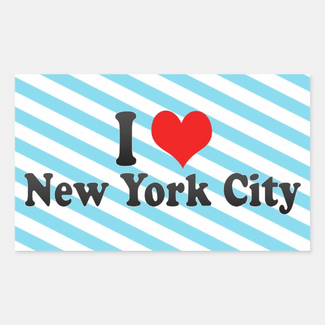 Adesivo Retangular I Love Nova Iorque, Estados Unidos (Frente)