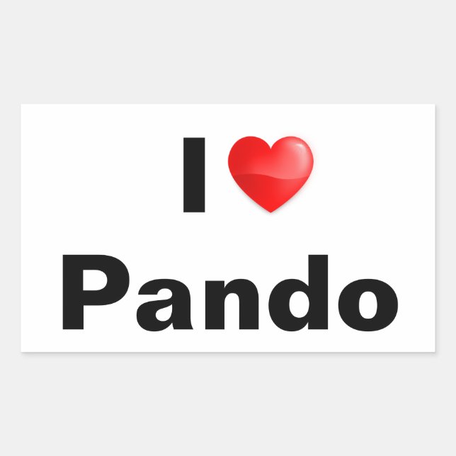 Adesivo Retangular I love Pando (Frente)