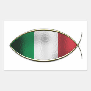 Adesivo Retangular Ichthus - bandeira italiana