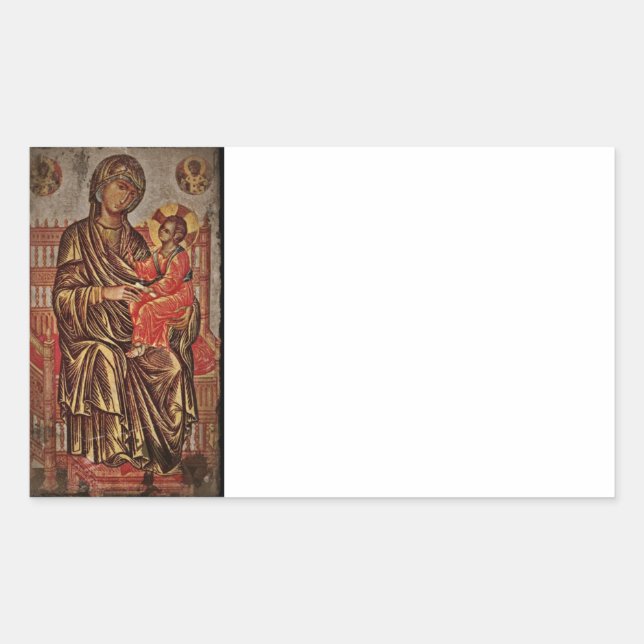 Adesivo Retangular Ícone Madonna e Child (Frente)
