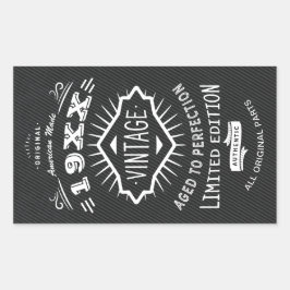 Adesivo Retangular Idade da Bolsa mensageifesta de aniversario elegan