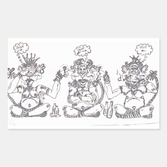 Adesivo Retangular Idiota (Frente)