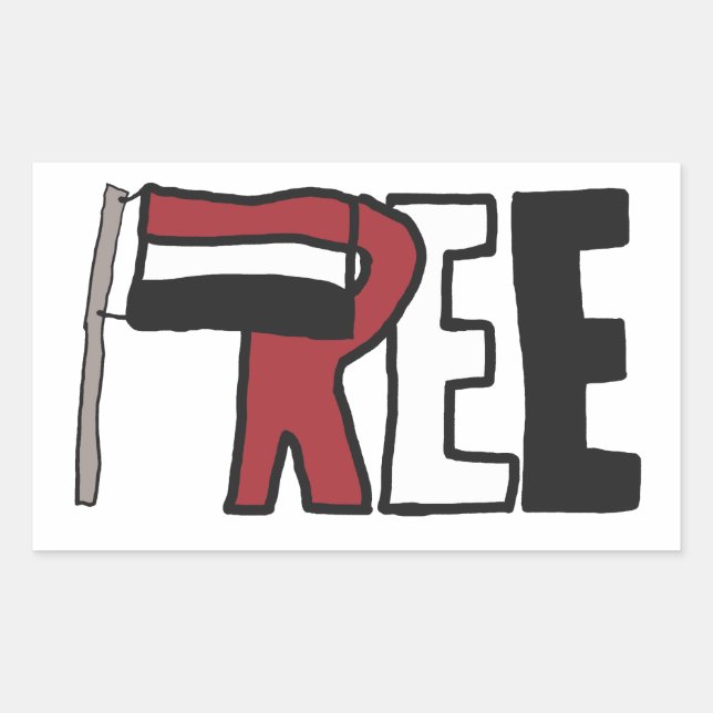 Adesivo Retangular Iêmen Livre (Frente)